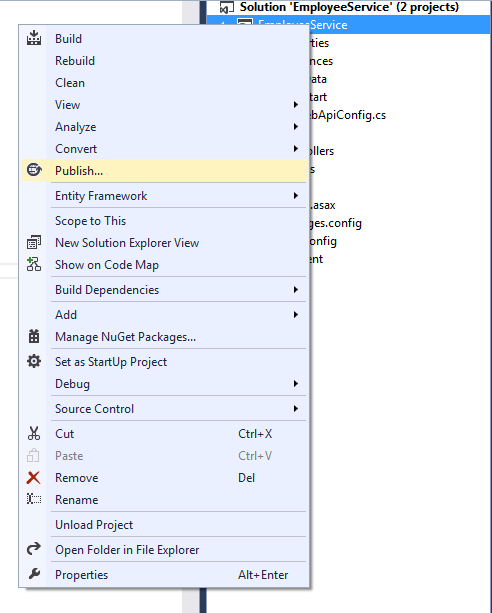 Publish web API to IIS step 1 