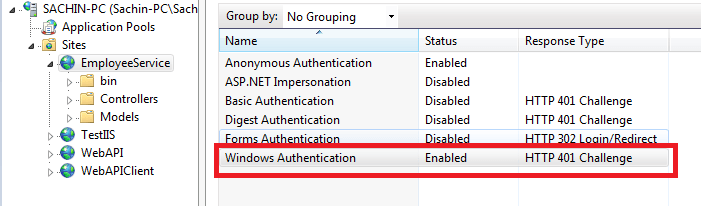 Enable windows Authentication