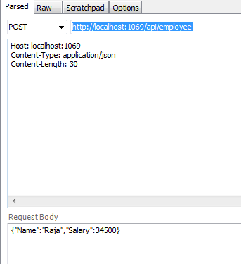 Issuing Post Request with fiddler
