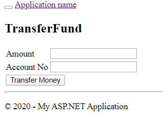 Transfer Fund Screen